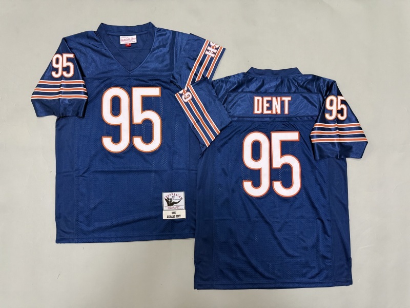 Men 2025 Nike Chicago Bears #95 Dent Blue Throwback Limited NFL Jersey style 001->chicago bears->NFL Jersey